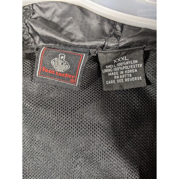 Vintage Foot Locker Front Pouch Pullover Rain Jacket Rain Windbreaker Black XXXL - Picture 6 of 6